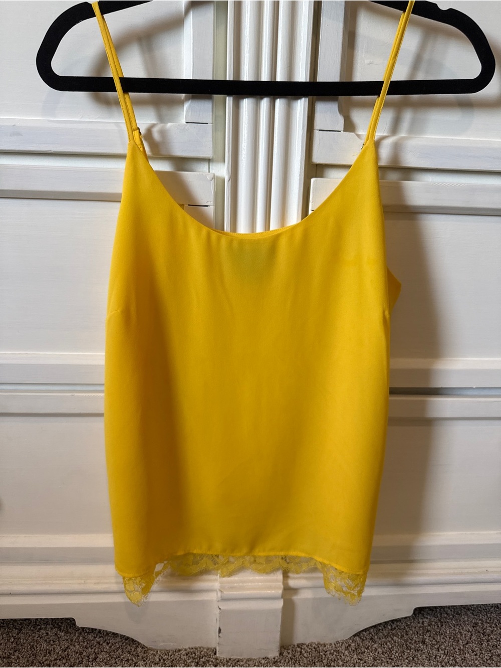 Rachel Zoe Yellow Lace-Trim Cami Top